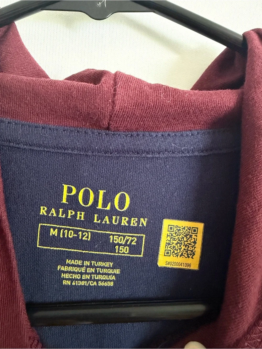 Polo Ralph Lauren Bear Graphic Hooded T-shirt Boys Medium 10-12 Blue Long Sleeve